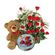 basket of red roses teddy bear and cookies. Tashkent
