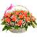 basket of pink roses with babys breath. Tashkent