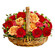 roses gerberas and carnations in a basket. Tashkent
