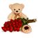 teddy with roses and cake. Tashkent
