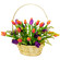 mixed color tulips in a basket. Tashkent